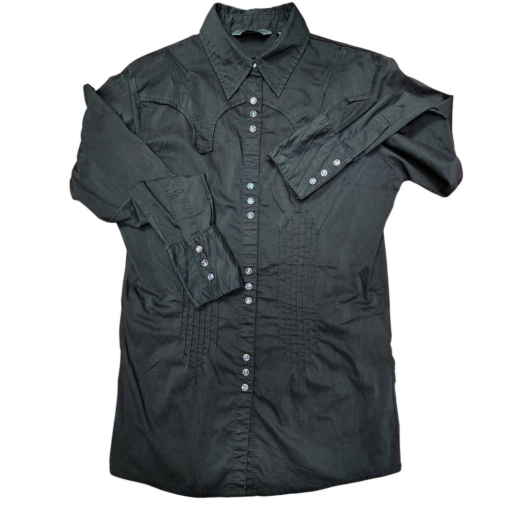 Aura From Women At Wrangler M Western Snap Shirt Black Western Glam‎ Cowgirl